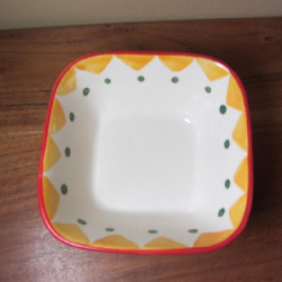 12 oz living art red carnival square bowl trinket dish (W5136) - Picture 5 of 7